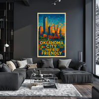 Oklahoma City The Big Friendly Poster Cityscape Wall Art