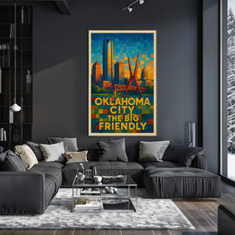 Oklahoma City The Big Friendly Poster Cityscape Wall Art