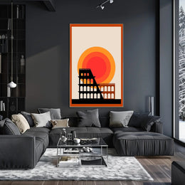 Modern Coliseum Silhouette Poster PosterGoat