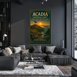Serene Sunset Over Acadia National Park Landscape Poster
