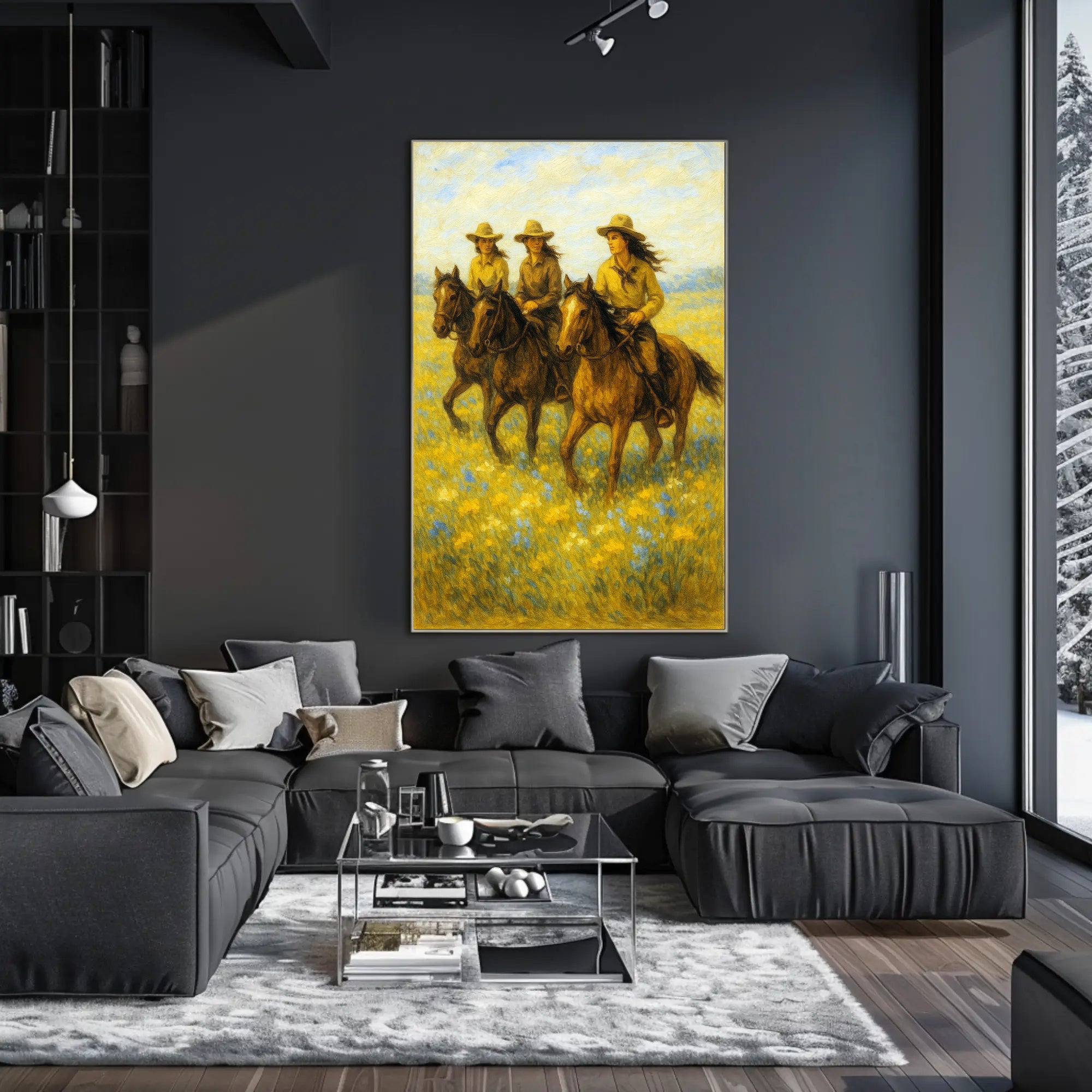 Riders in the Field Poster PosterGoat