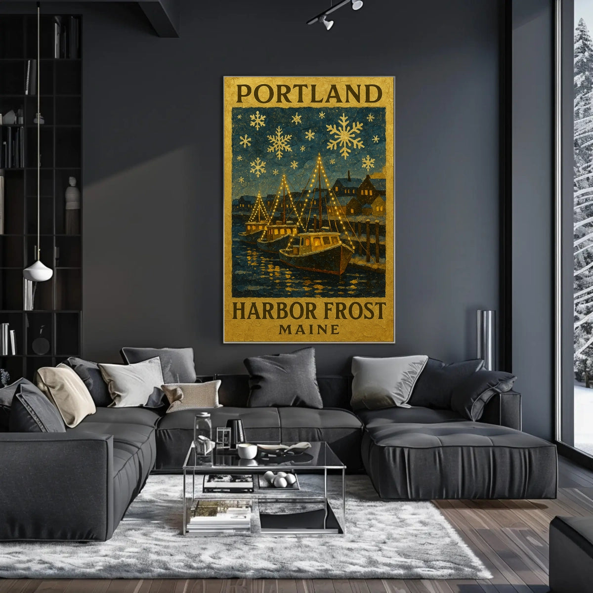 Portland Harbor Frost Poster