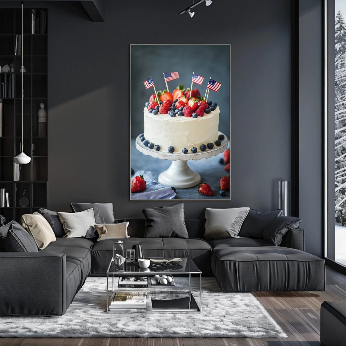 patriotic cake with white icing Poster