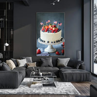 patriotic cake with white icing Poster