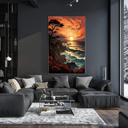 Sunset Over The Ocean Poster