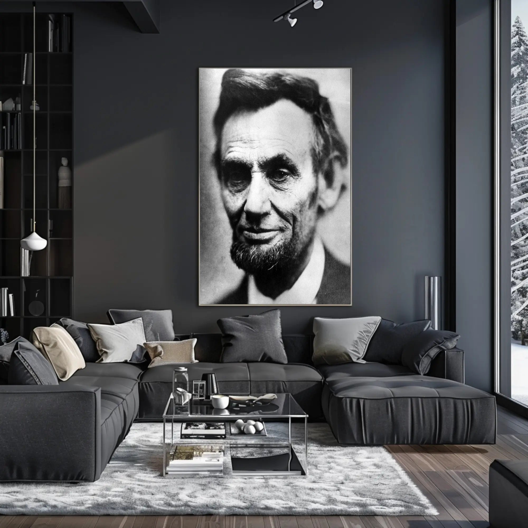 Abraham Lincoln Capitol Background Painting Poster Art Print PosterGoat