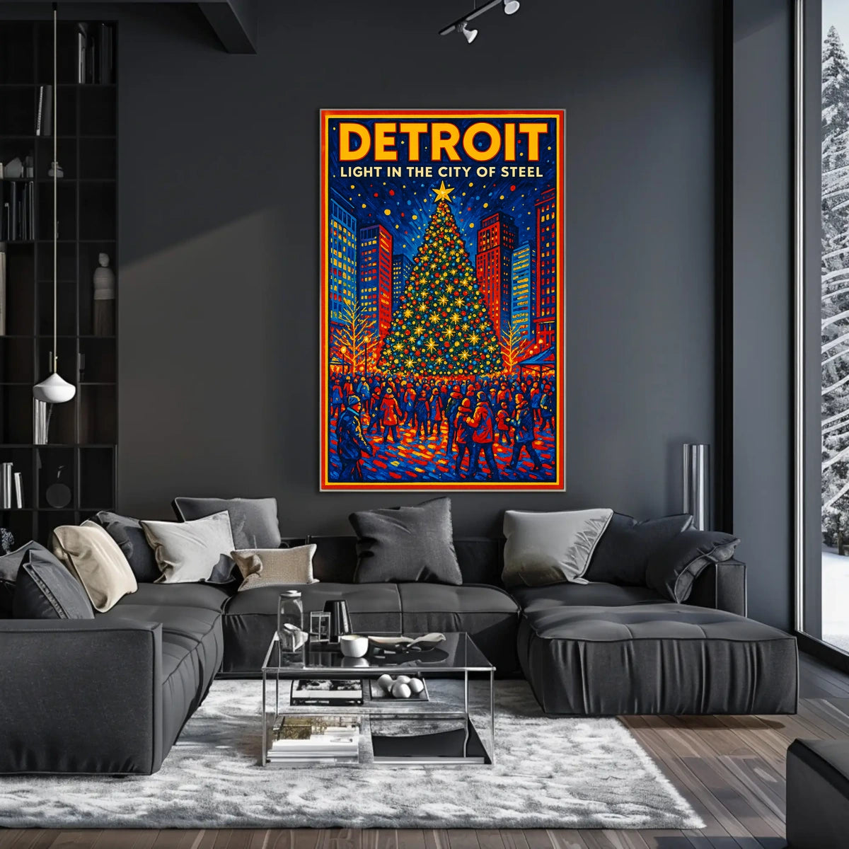 Detroit Light In The City Of Steel Poster