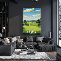 Chicago Golf Course Scenic Travel Poster