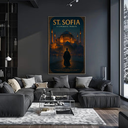 Majestic Hagia Sophia Under Night Sky Cultural or Heritage Poster PosterGoat