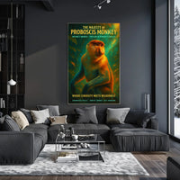 Proboscis Monkey Wonder: Educational Animal Art Poster