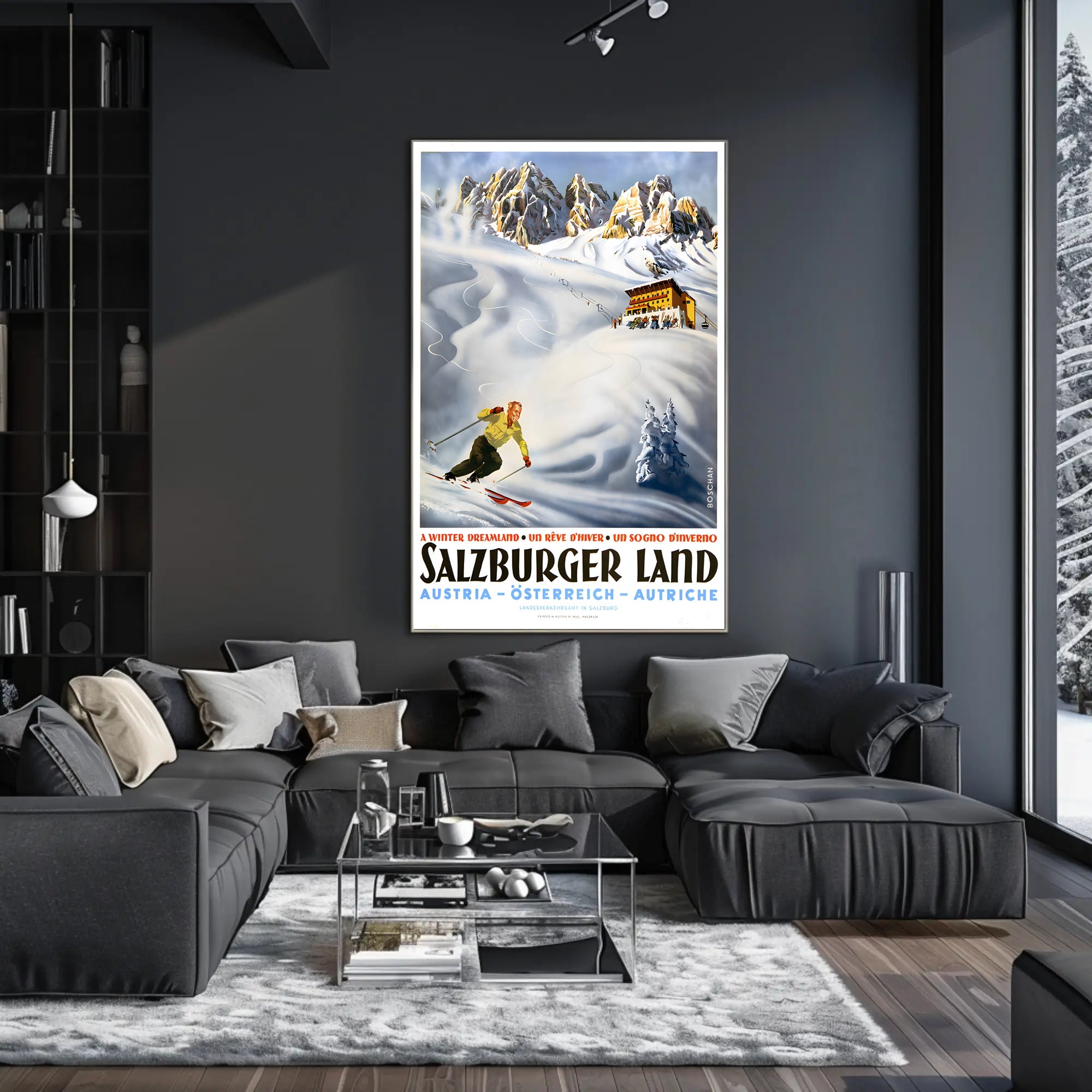 Salzburger Winter Adventure Vintage Travel Poster PosterGoat