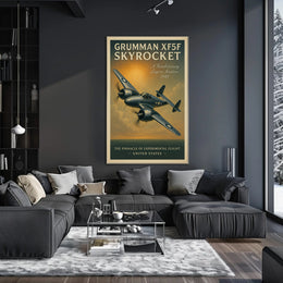 Grumman XF5F Skyrocket Vintage Aviation Poster