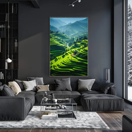 Beautiful Terraced Rice Fields Art Print Cultural Poster
