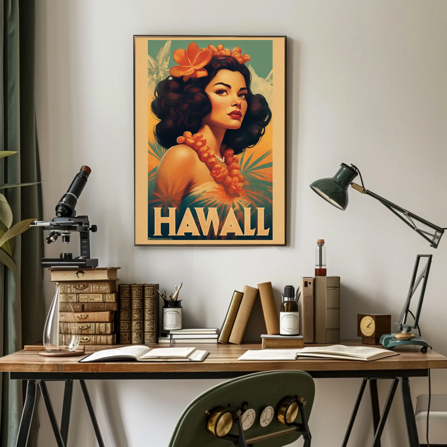 Hawaii Vintage Travel Poster