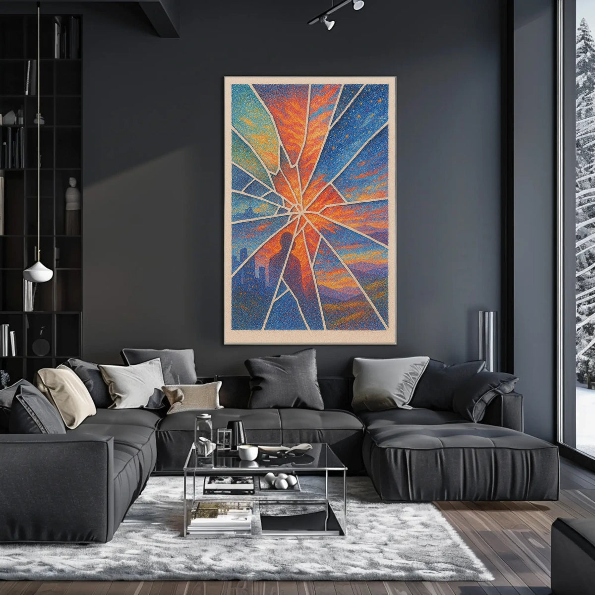 Surreal Sunset Glass Shards Abstract or Artistic Poster