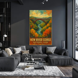 New River Gorge Nature Landscape Photography Realism Poster