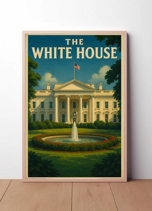 White House Vintage Travel Landmark Historical Poster