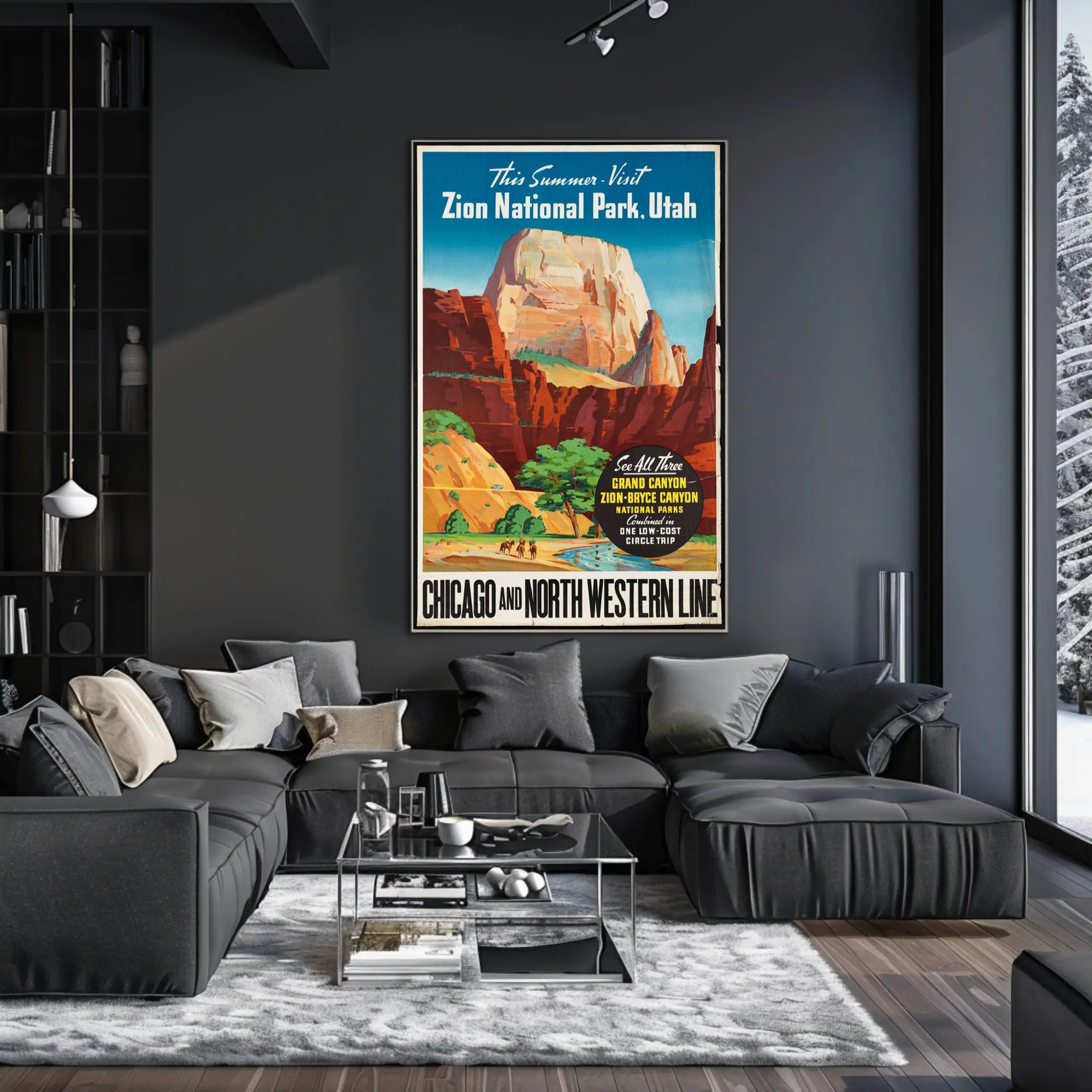 Zion National Park Vintage Travel Poster Print
