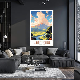 Hawaii Volcanoes National Park Poster Vintage Travel