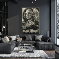 Franklin D. Roosevelt 32nd President of the United States Double Exposure Poster