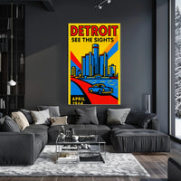 Discover Detroit See the Sights Poster PosterGoat