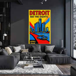 Discover Detroit See the Sights Poster PosterGoat
