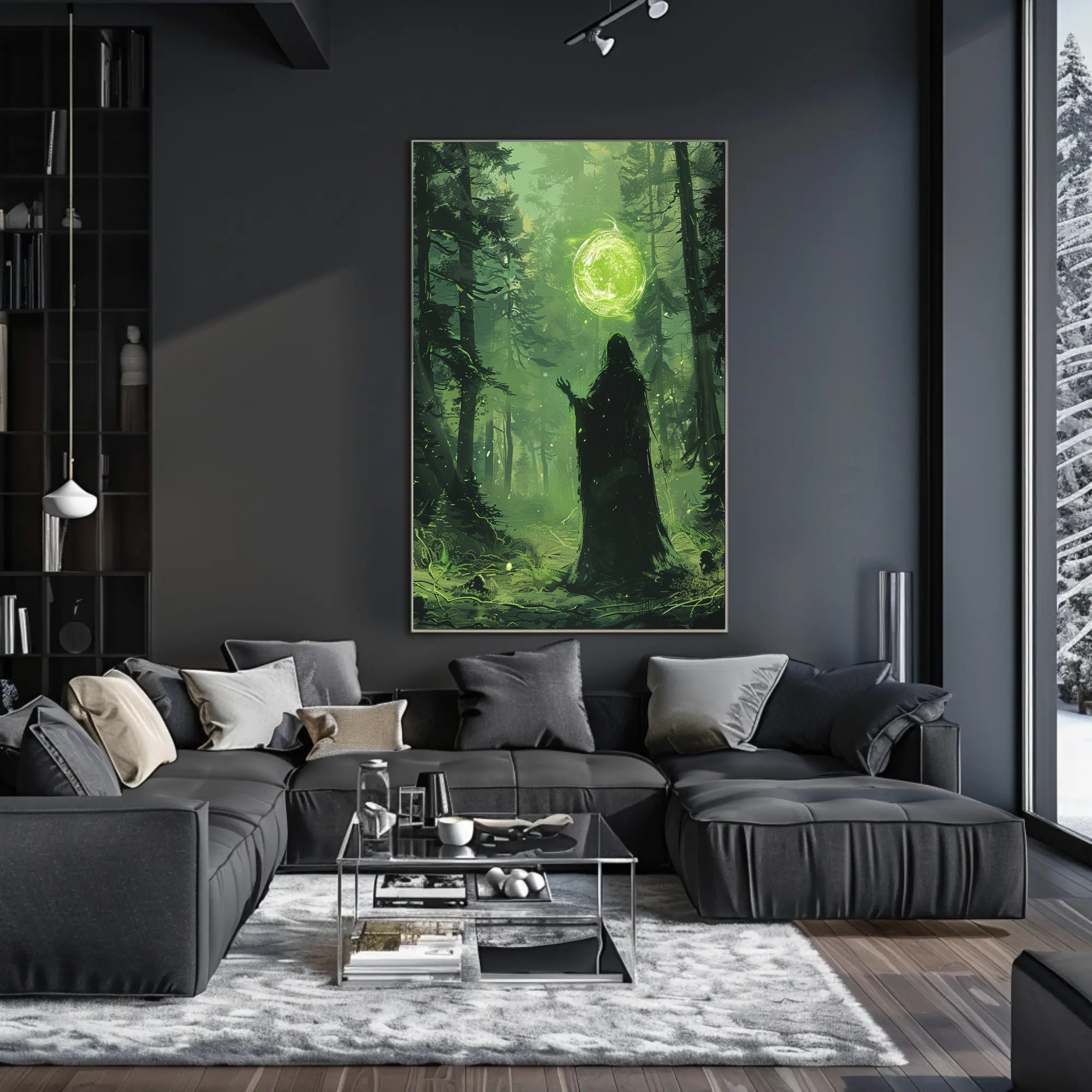 Mystical Forest Wizard Conjuring Fantasy or Mythology Poster PosterGoat