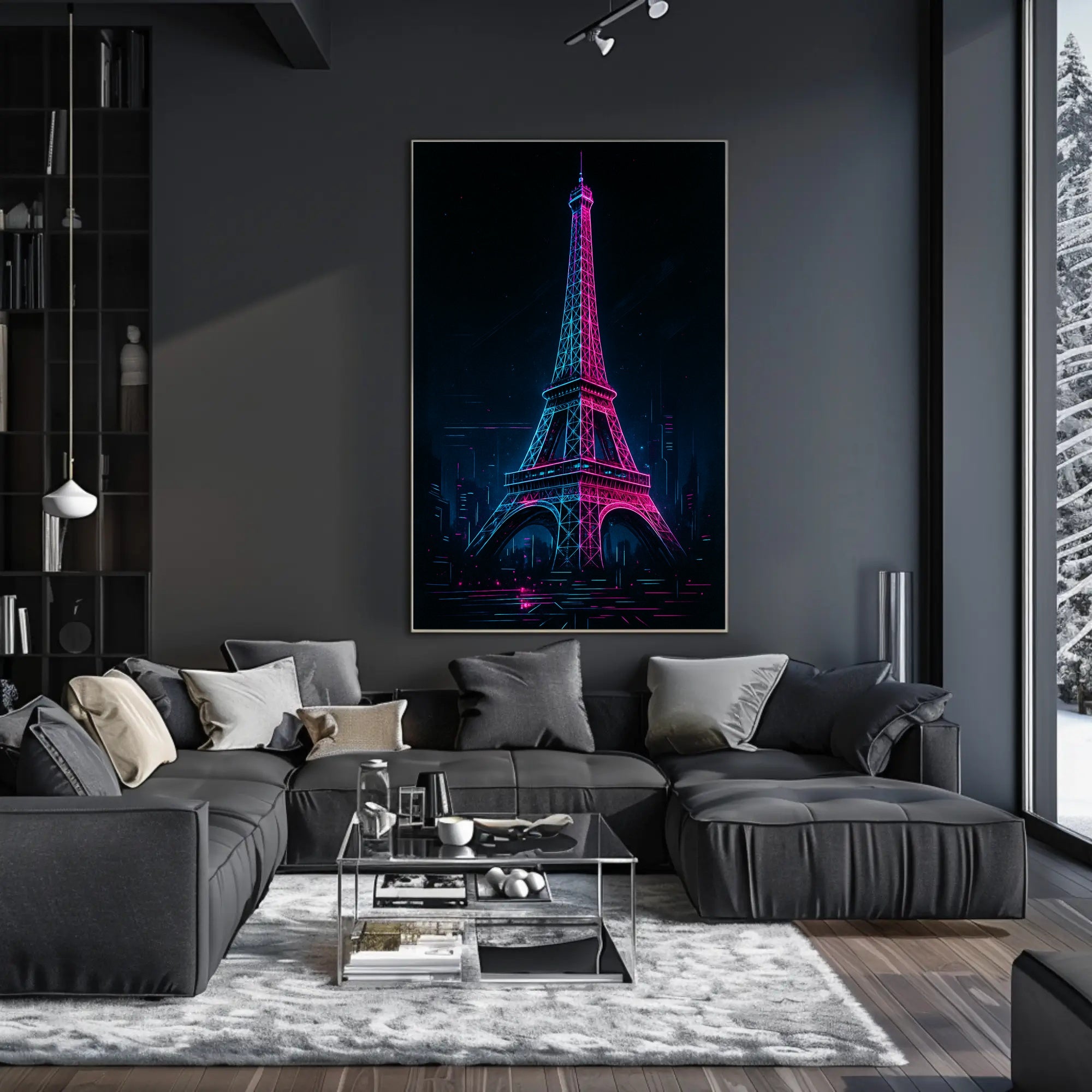 Neon Dreams Eiffel Tower Poster PosterGoat