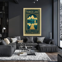 Torch Lake Vintage Travel Poster Wall Art