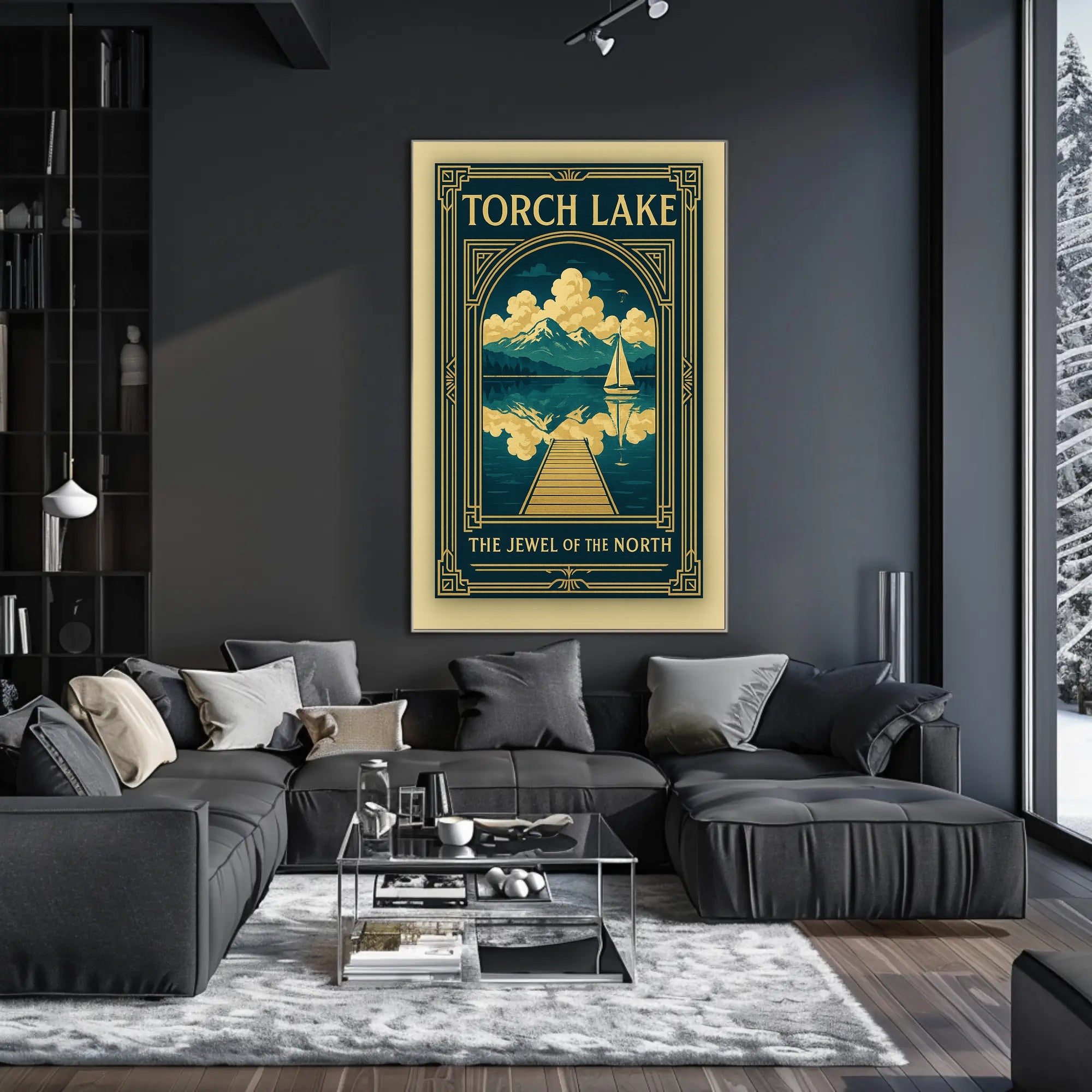 Torch Lake Vintage Travel Poster Wall Art