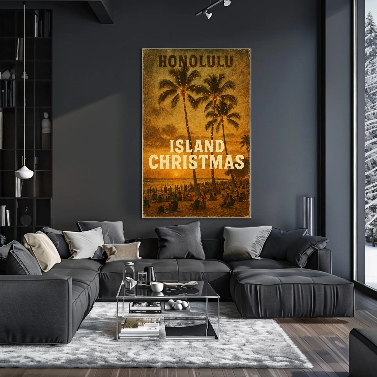 Island Christmas In Honolulu Poster