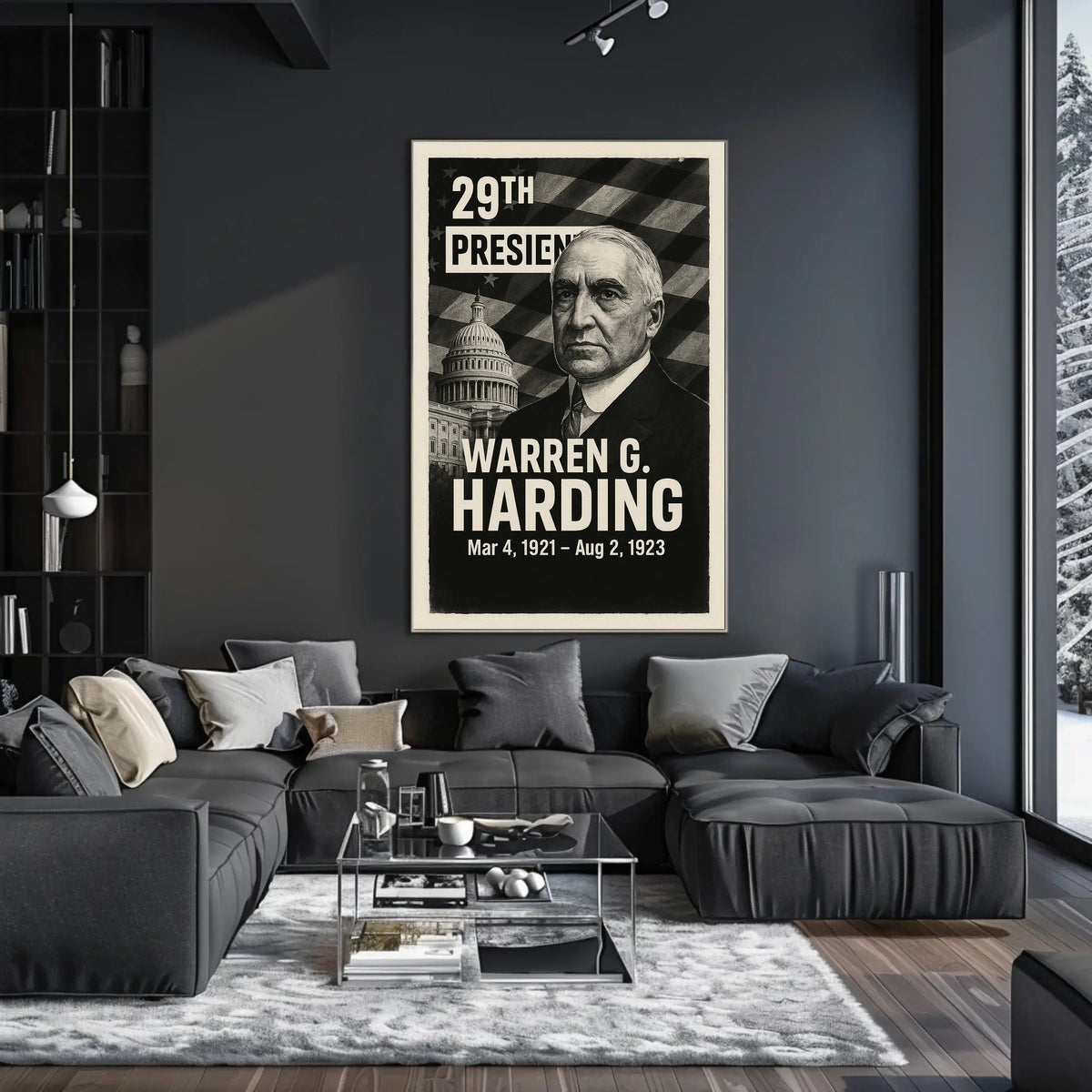Warren G. Harding 29th President of the United States Digital Montaje Poster