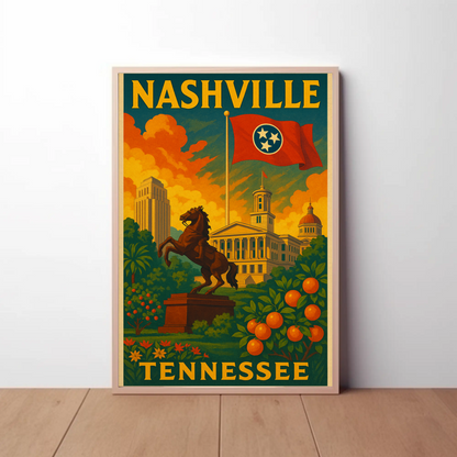Nashville Tennessee Capitol City Travel Poster