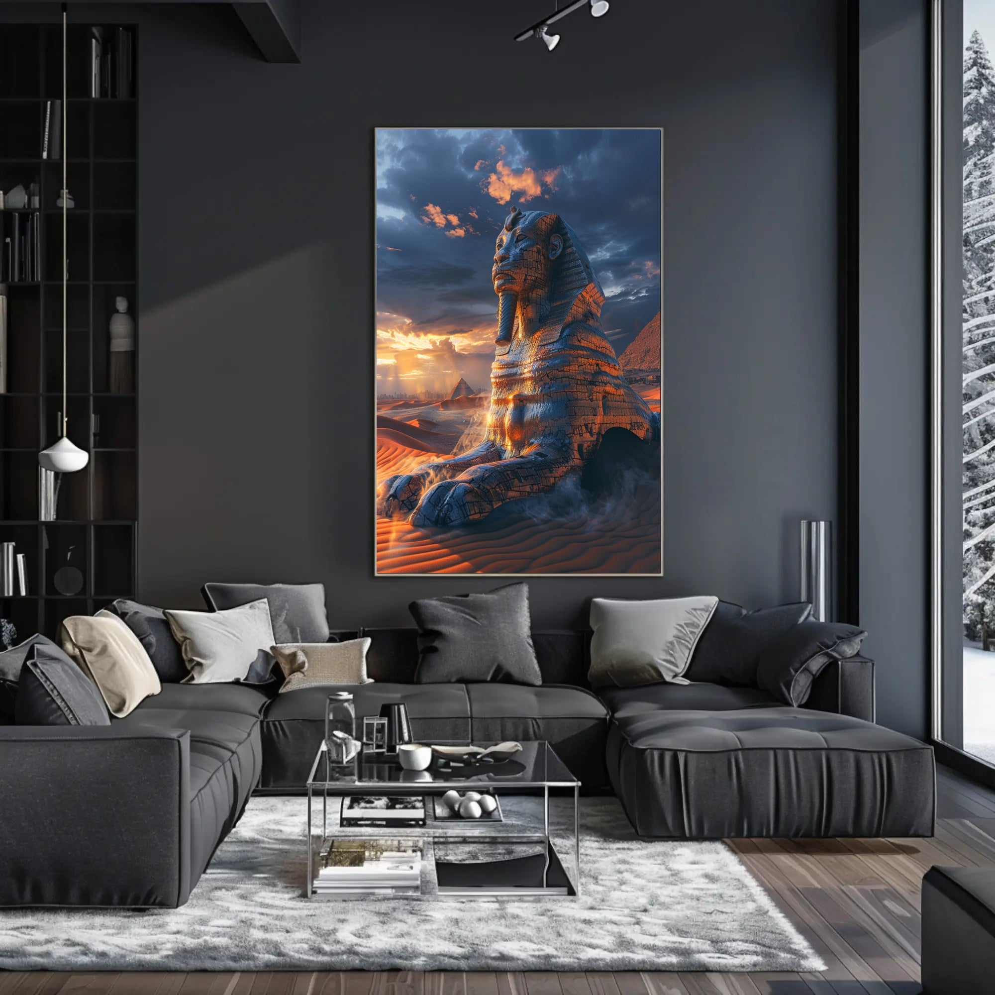 Mystical Sphinx Sunset Cultural or Heritage Poster PosterGoat