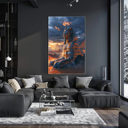 Mystical Sphinx Sunset Cultural or Heritage Poster PosterGoat