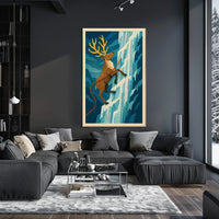 Climbing Caribou Adventure Poster