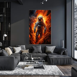 Astronaut In Flames Poster PosterGoat