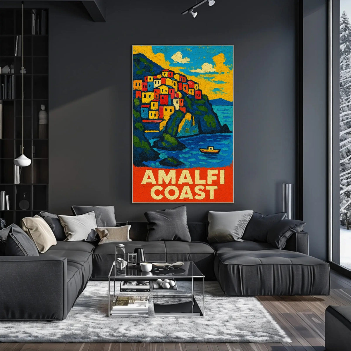 Amalfi Coast Poster Wall Art 18x24 Coastal Decor Print