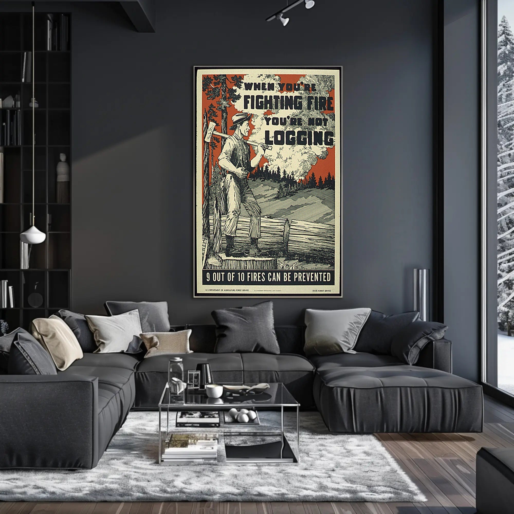 Forest Conservation Fire Prevention Propaganda Poster