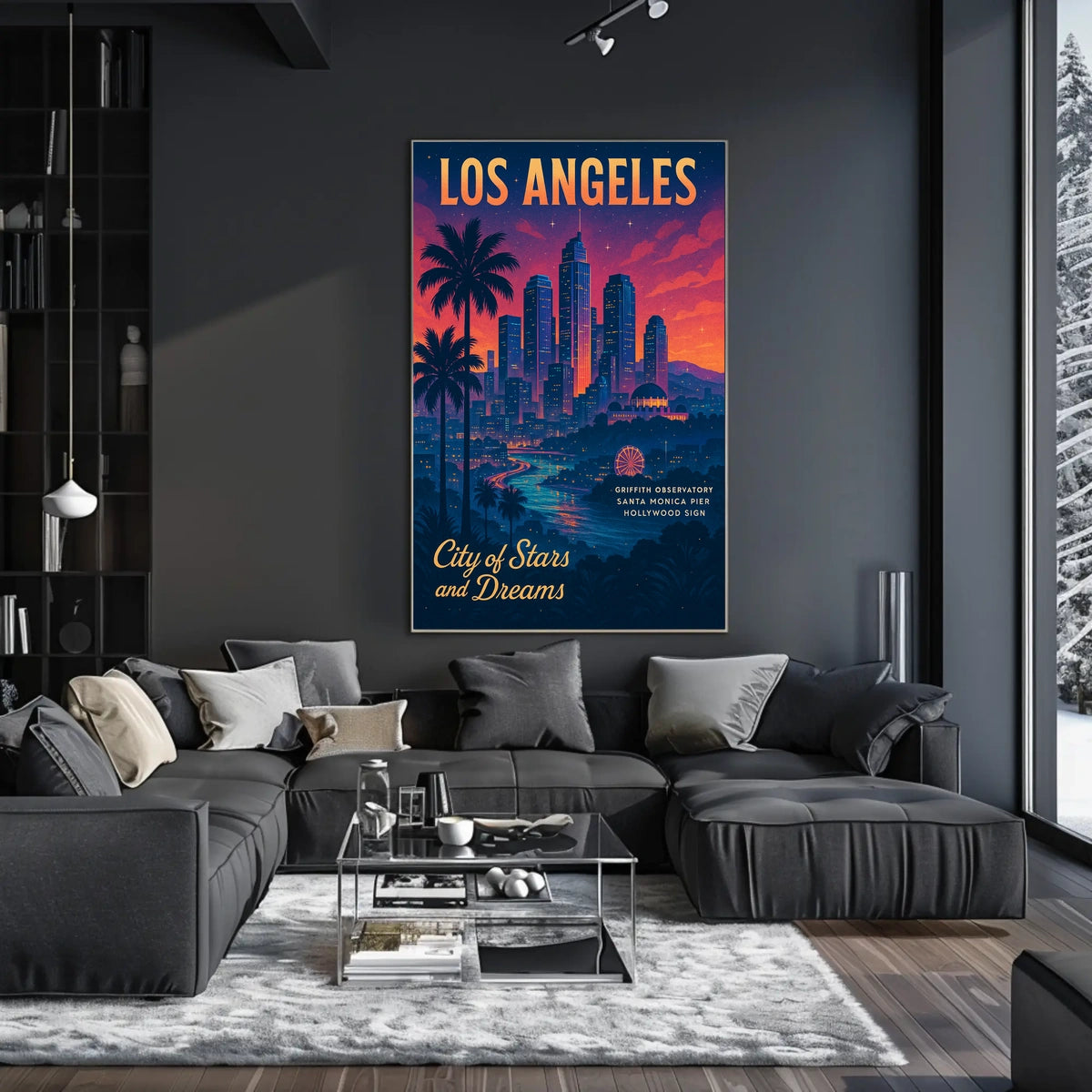 Los Angeles Dreamscape: Vintage-Inspired Cityscape Poster