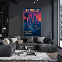 Los Angeles Dreamscape: Vintage-Inspired Cityscape Poster