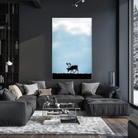 Silhouette Of A Reindeer Poster