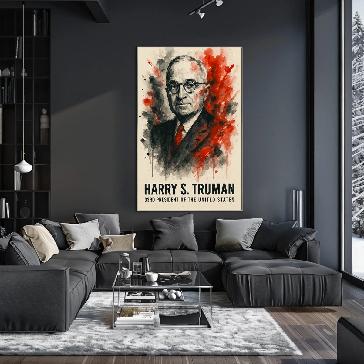 Harry S. Truman Watercolor Historical Presidential Poster