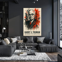 Harry S. Truman Watercolor Historical Presidential Poster