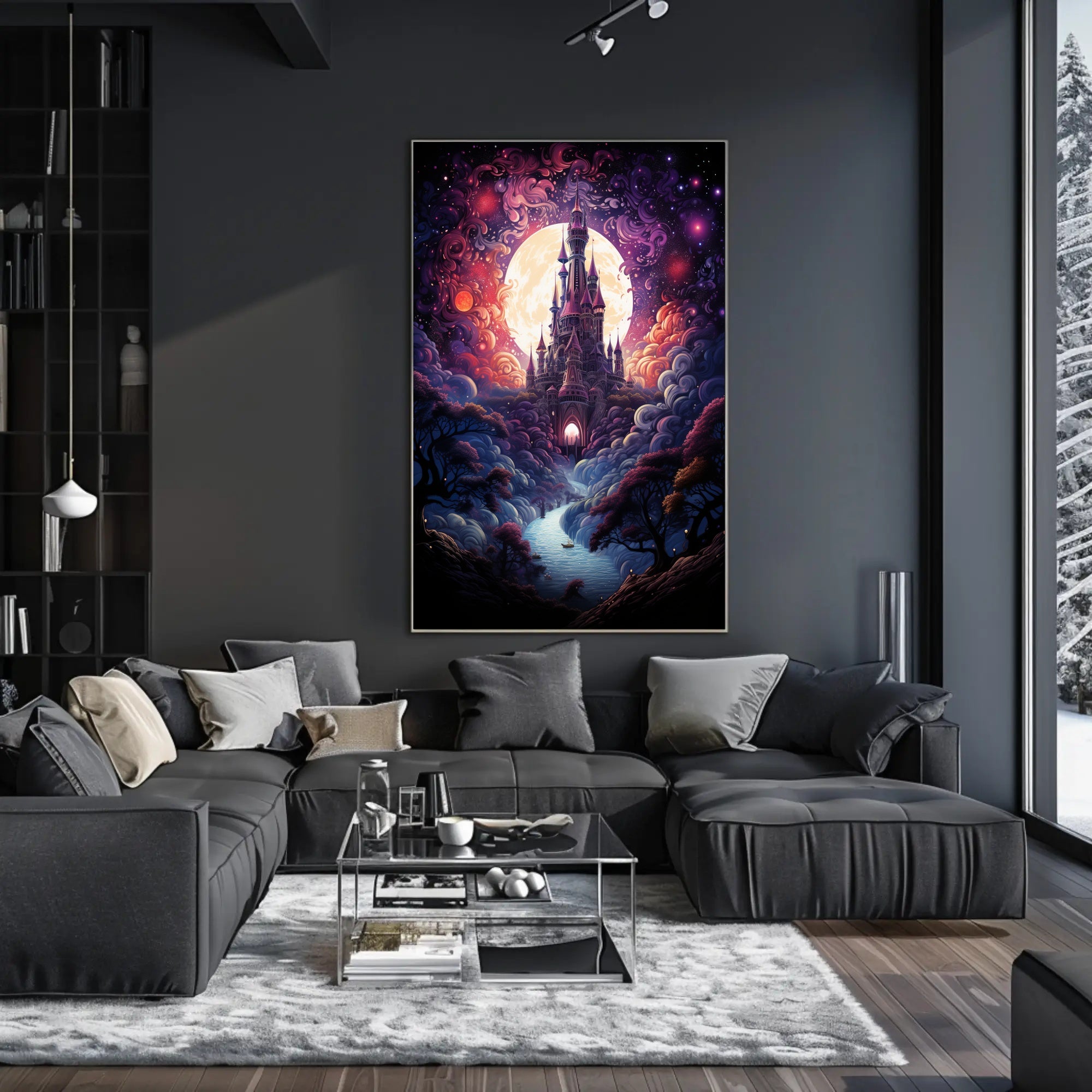 Enchanted Castle Under The Moon Poster