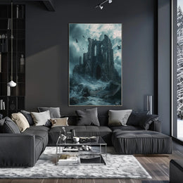 Gothic Ruins in Stormy Landscape Artistic Poster PosterGoat
