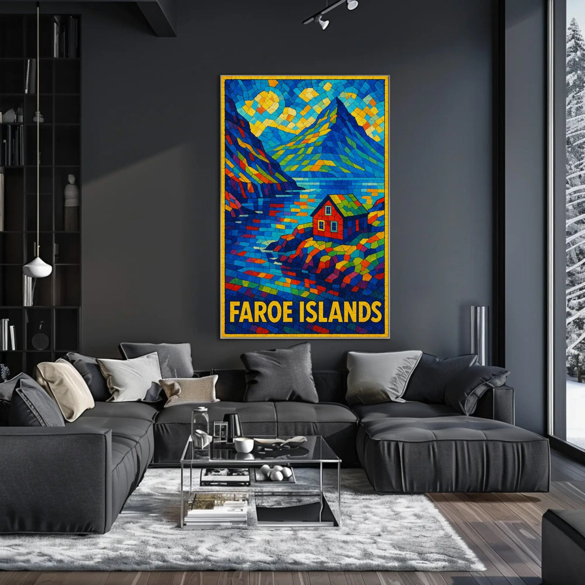 Faroe Islands Mosaic Art Poster