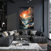 Serene Sunset Over Majestic Waters Poster PosterGoat