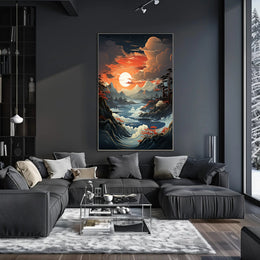 Serene Sunset Over Majestic Waters Poster PosterGoat