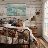 Serene Impressionist Harbor Scene Poster